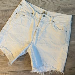 Citizens of Humanity White Jean Bailey Loose Fit Shorts